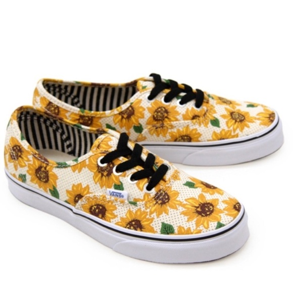 #02 VANS Off The Wall Authentic Sunflower White Classic Sneaker Skater Shoe Lace - Picture 7 of 8